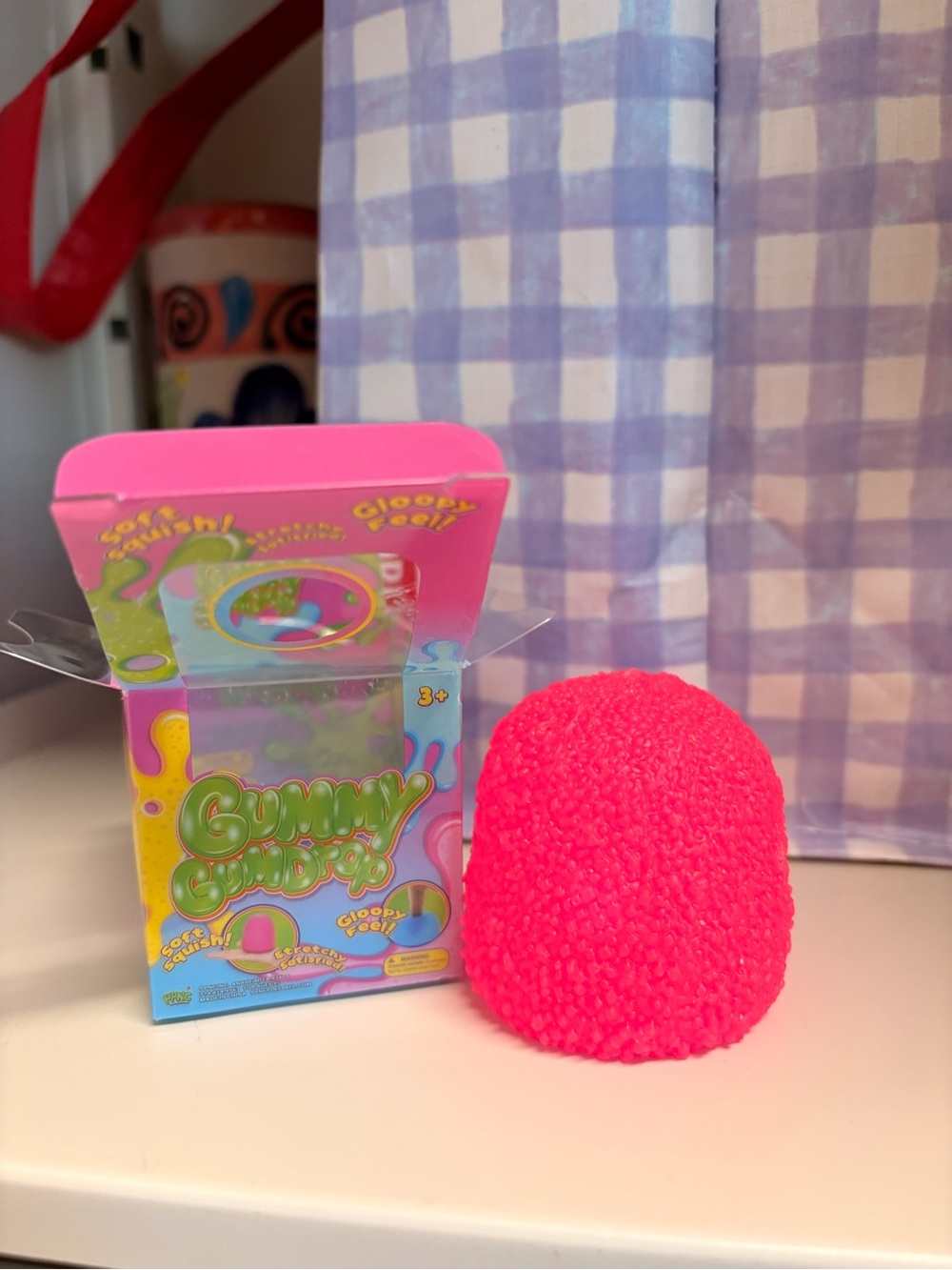 Gum drop Squishy Toy - Bright Pink